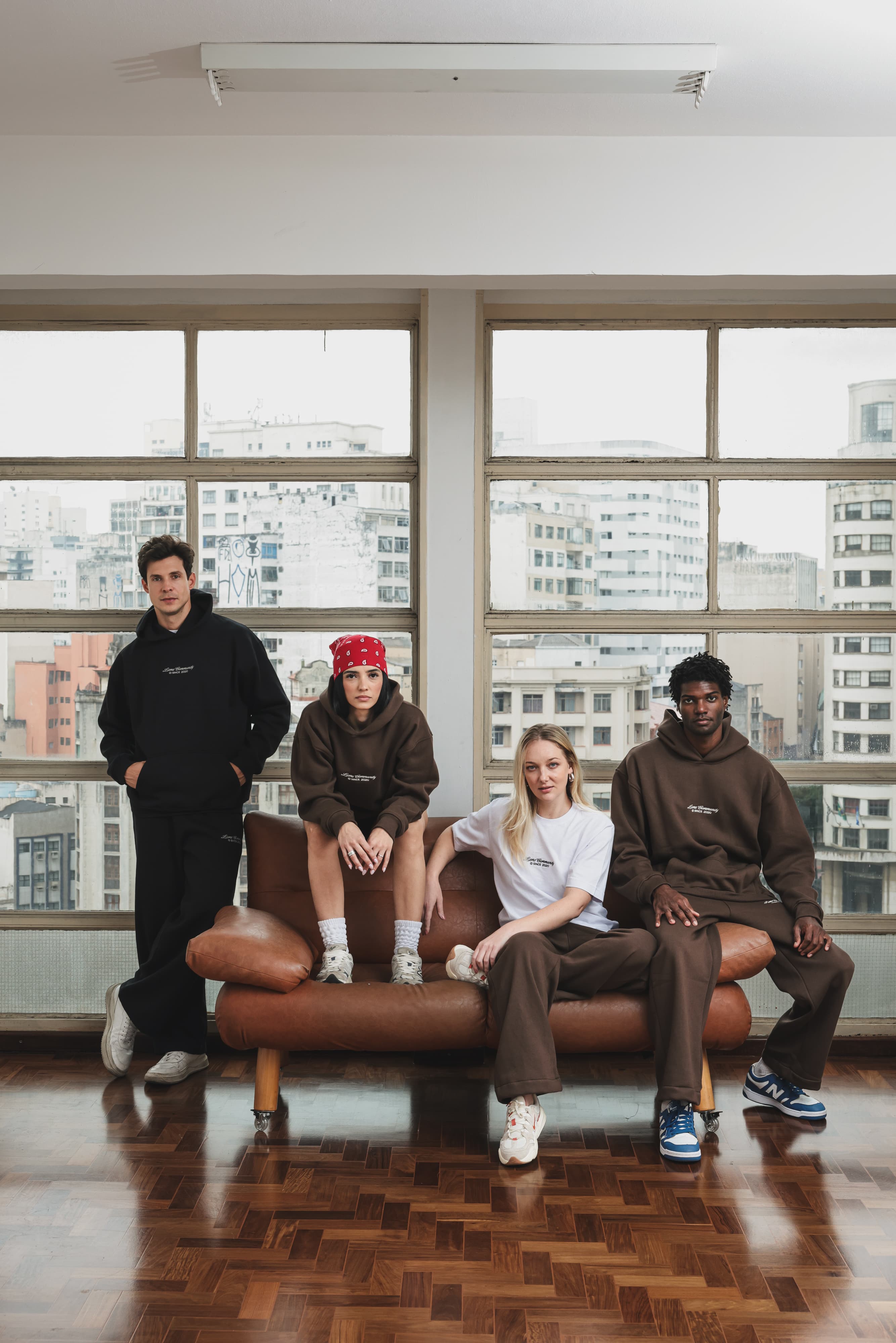 Campanha Leme Winter 2026 com modelos usando pecas da nova colecao