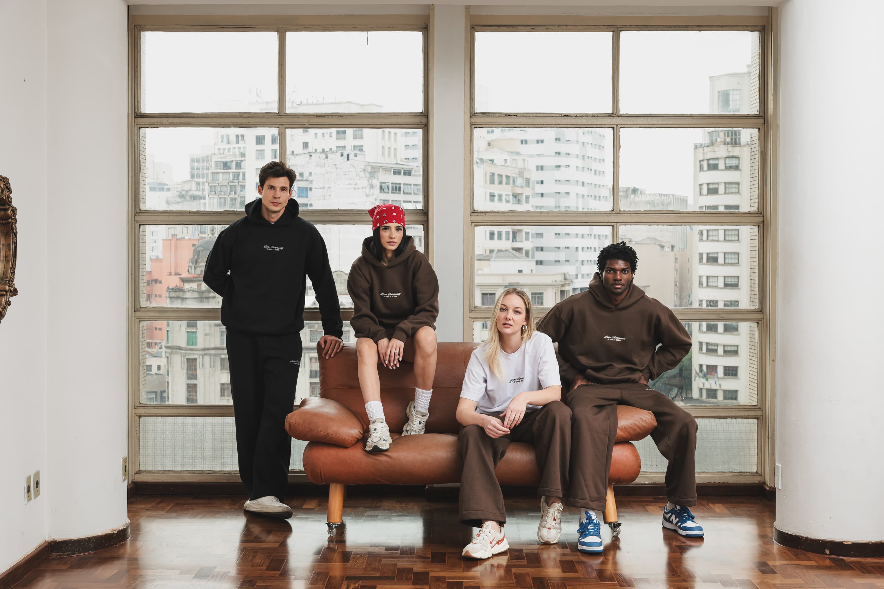Campanha Leme Winter 2026 com modelos usando pecas da nova colecao