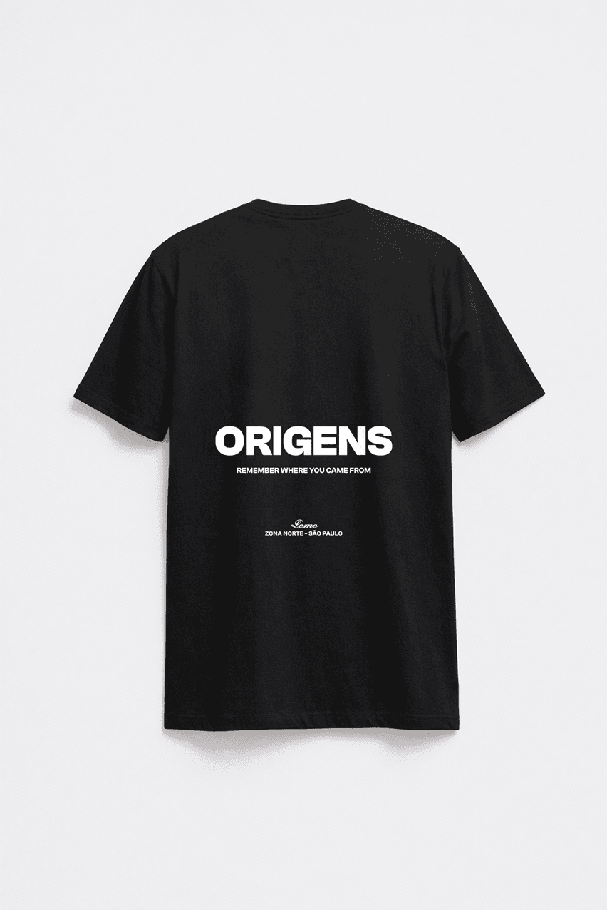 Camiseta preta Origens Leme